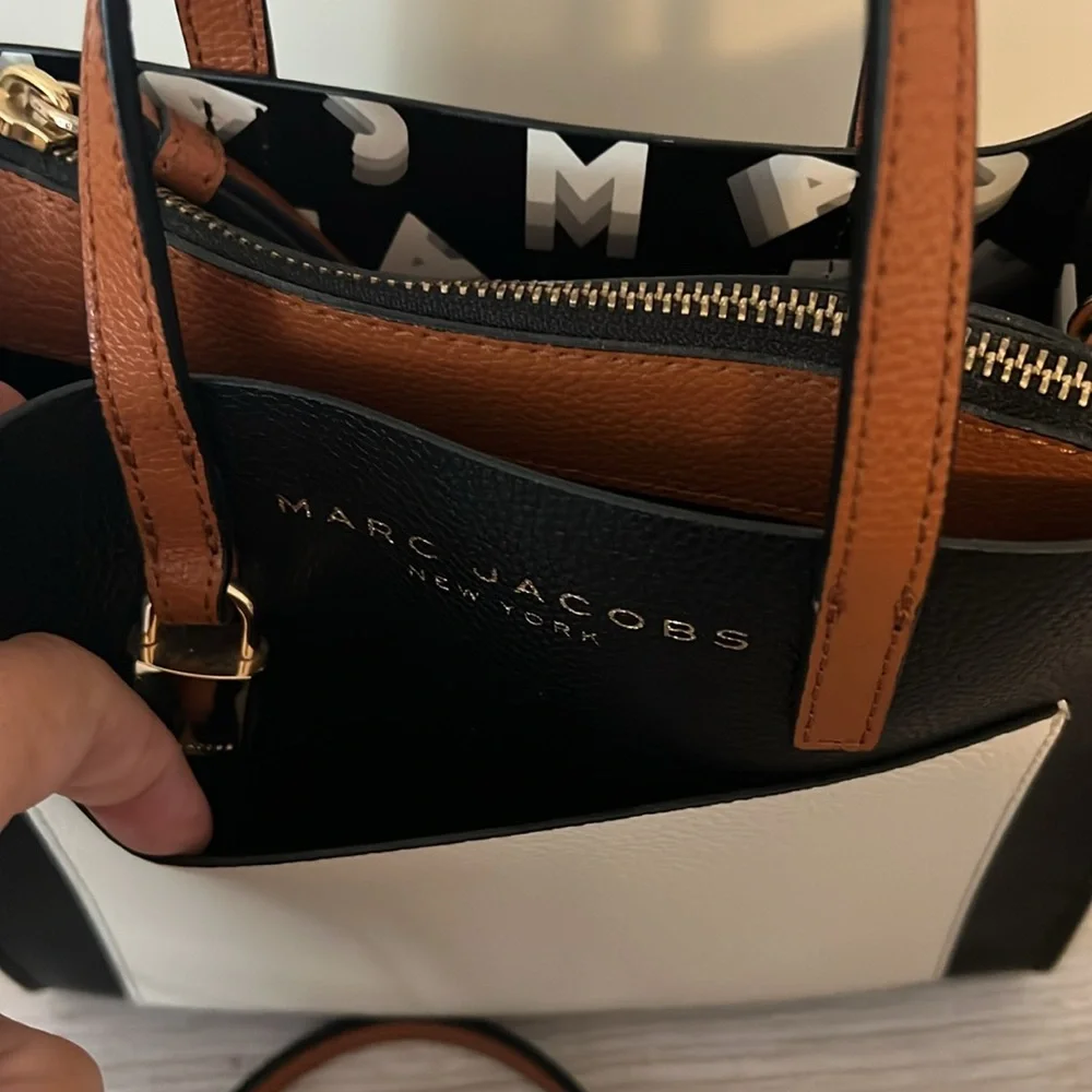 Marc Jacobs Black White and Brown Small Satchel